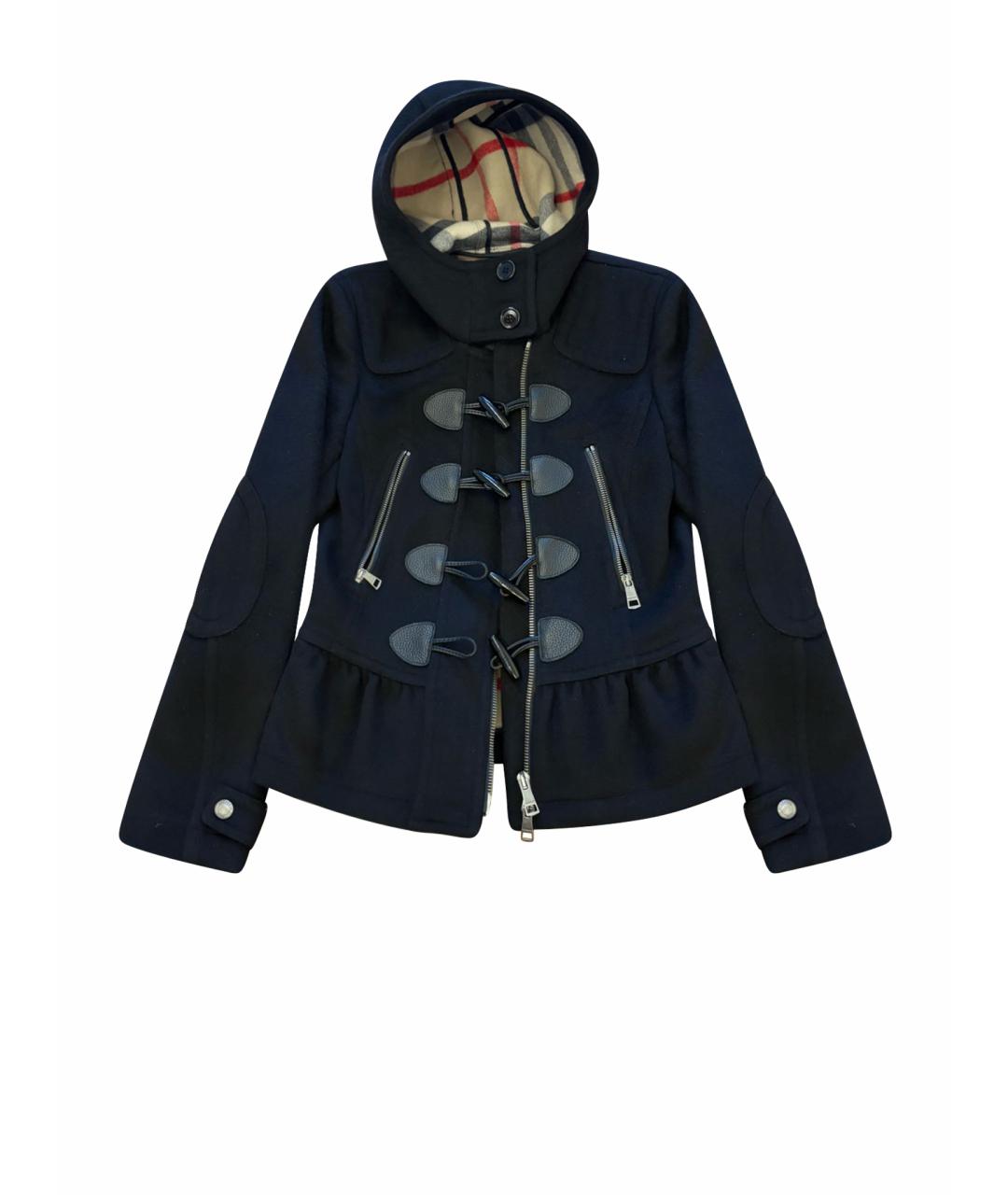 BURBERRY Черное шерстяное пальто, фото 1