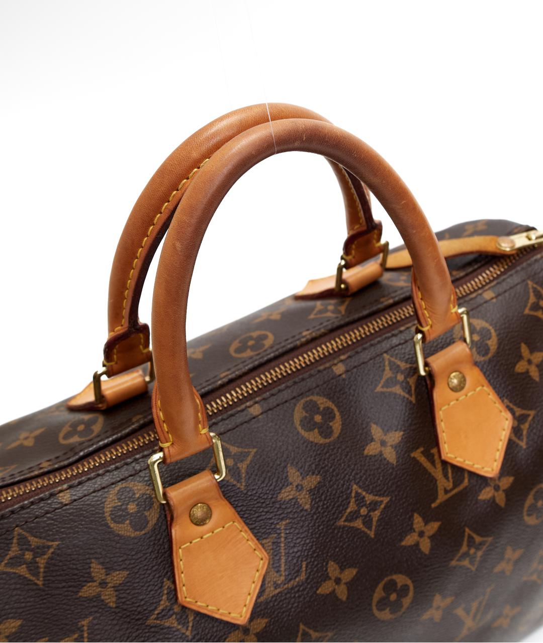 LOUIS VUITTON Коричневая сумка с короткими ручками из канвы, фото 4
