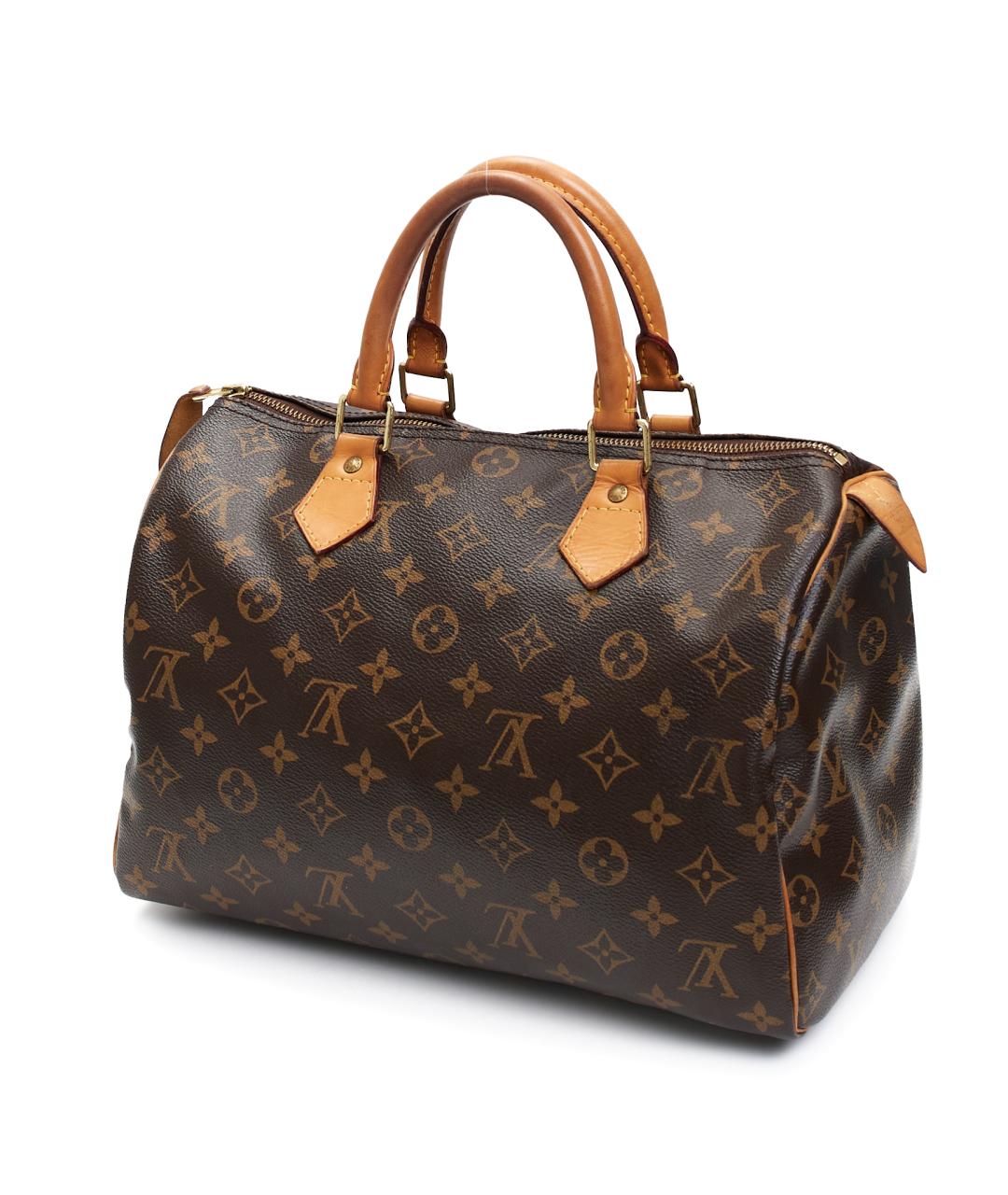 LOUIS VUITTON Коричневая сумка с короткими ручками из канвы, фото 2