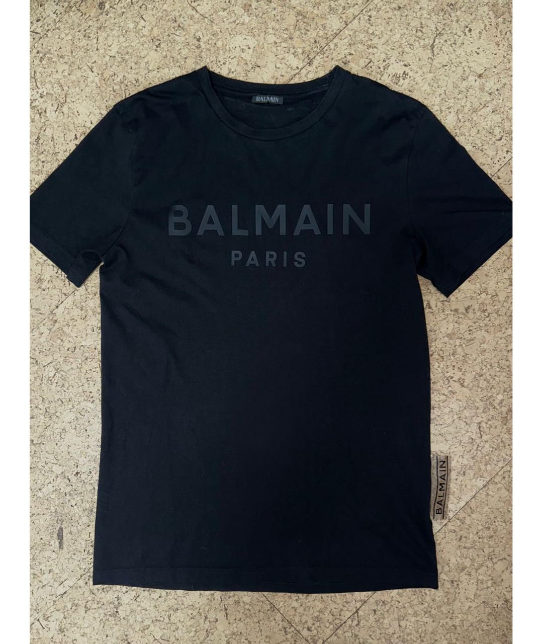 BALMAIN Черная хлопковая футболка, фото 8