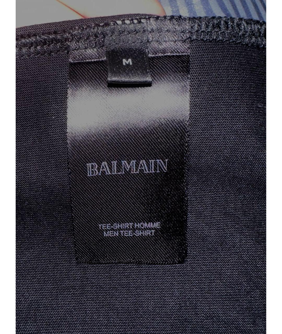 BALMAIN Черная хлопковая футболка, фото 6