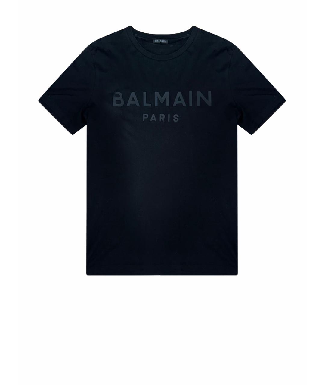BALMAIN Черная хлопковая футболка, фото 1