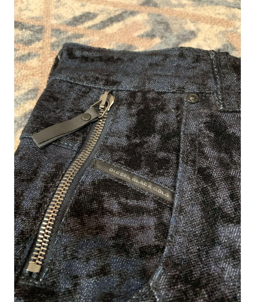 DIESEL BLACK GOLD Черные хлопко-полиэстеровые джинсы слим, фото 4