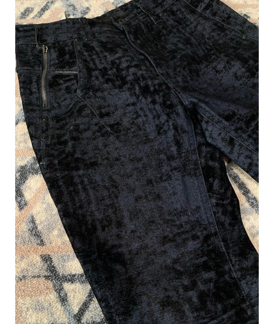 DIESEL BLACK GOLD Черные хлопко-полиэстеровые джинсы слим, фото 3
