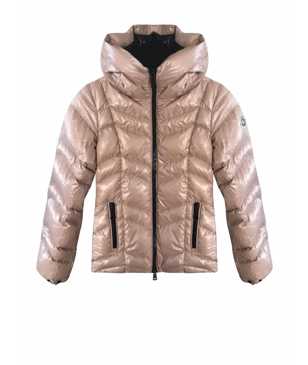 MONCLER Коралловый полиамидовый пуховик, фото 1