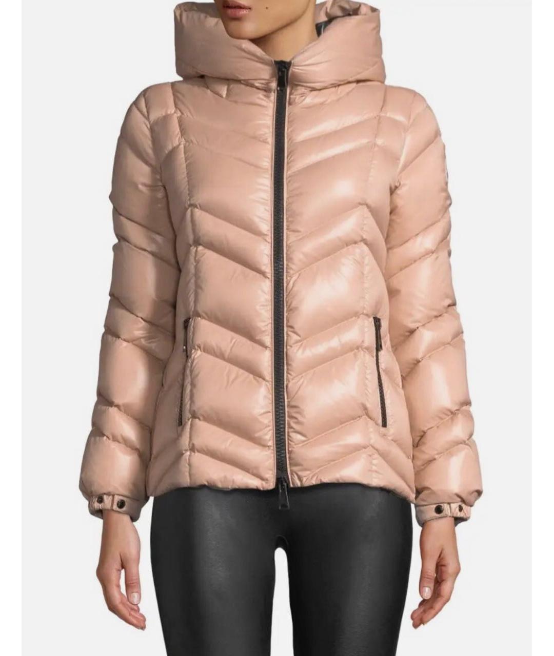 MONCLER Коралловый полиамидовый пуховик, фото 7