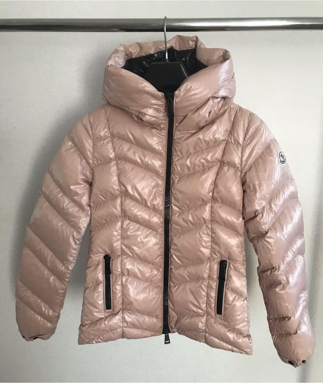 MONCLER Коралловый полиамидовый пуховик, фото 9