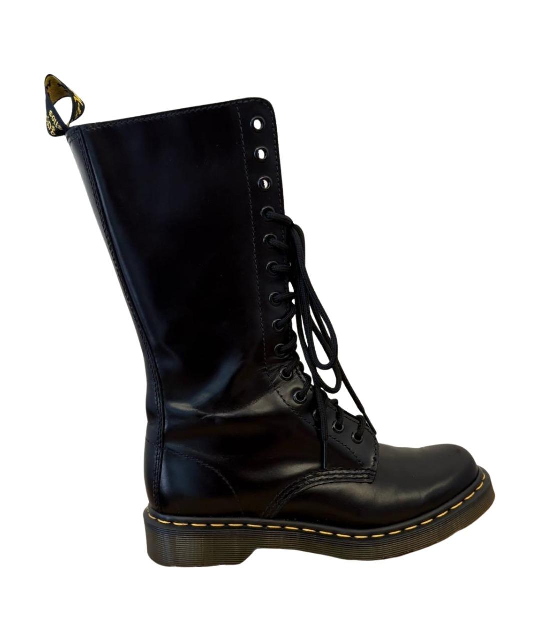 DR. MARTENS Черные кожаные ботинки, фото 1