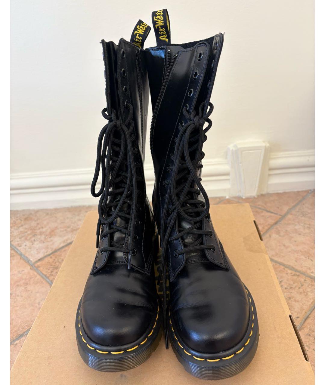 DR. MARTENS Черные кожаные ботинки, фото 3