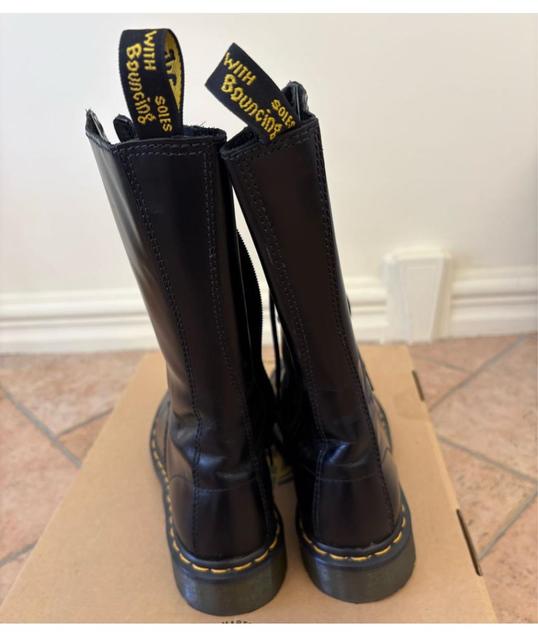 DR. MARTENS Черные кожаные ботинки, фото 2