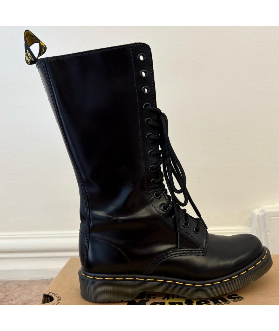 DR. MARTENS Черные кожаные ботинки, фото 5