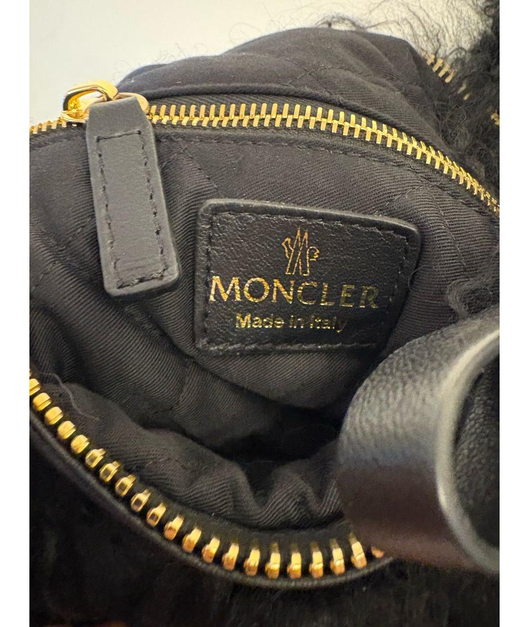MONCLER Черная меховая сумка с короткими ручками, фото 4