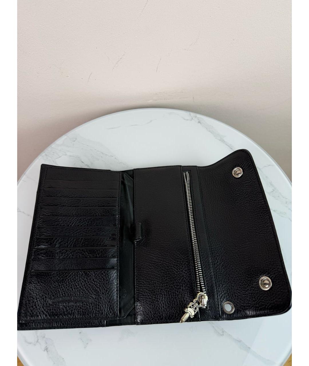 CHROME HEARTS Черный кожаный кошелек, фото 3