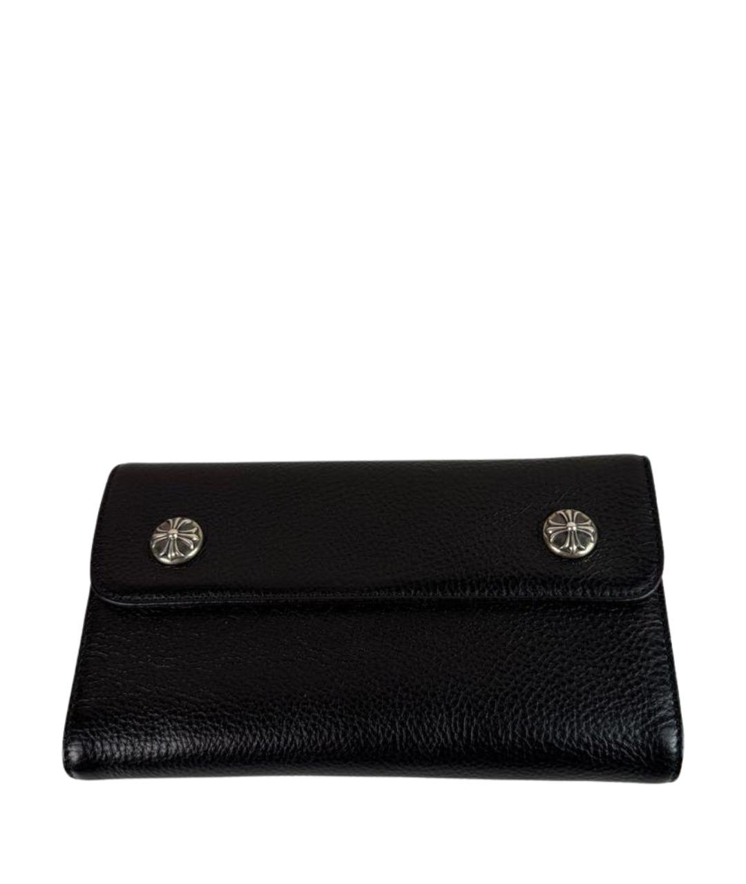 CHROME HEARTS Черный кожаный кошелек, фото 1