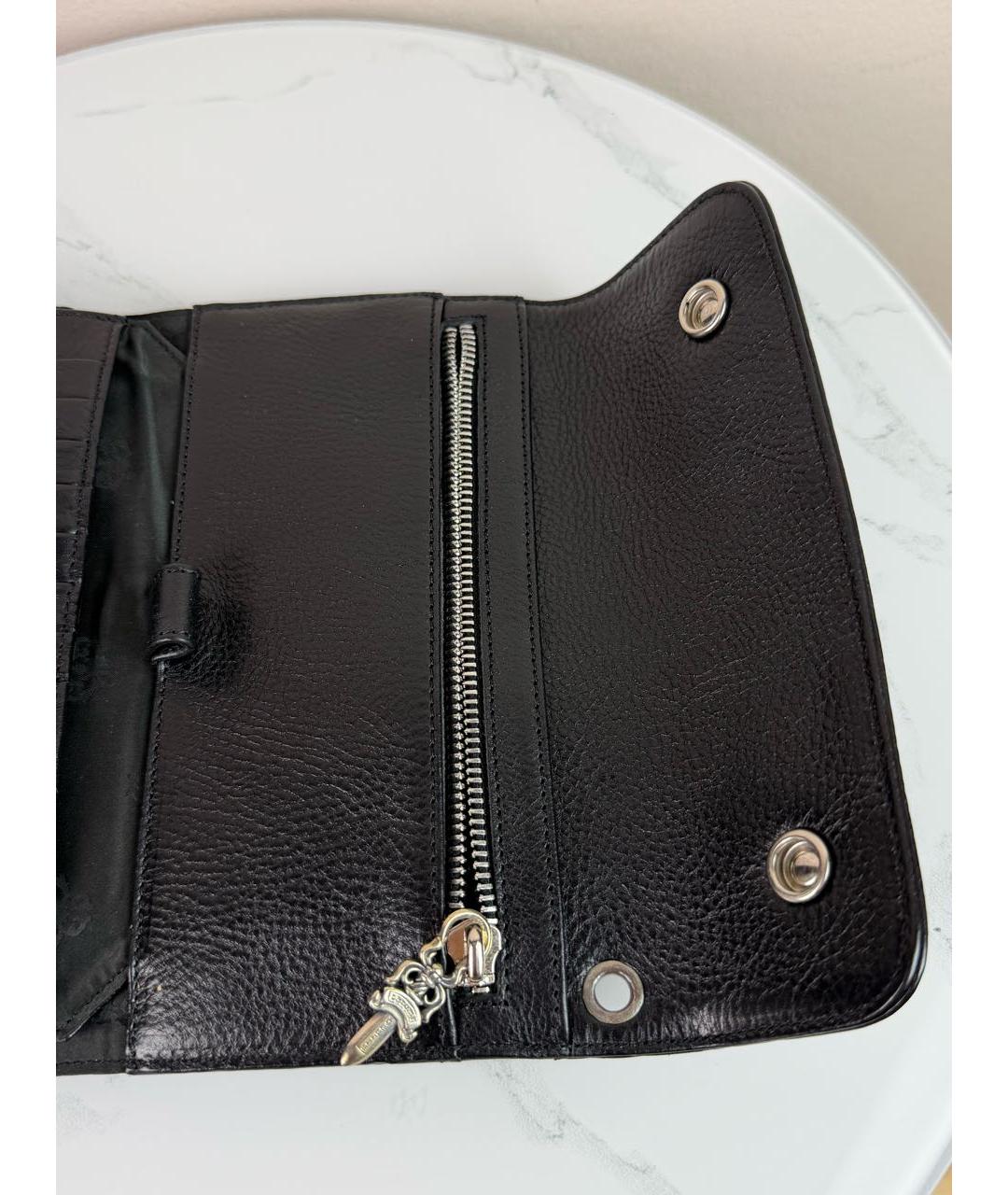 CHROME HEARTS Черный кожаный кошелек, фото 6