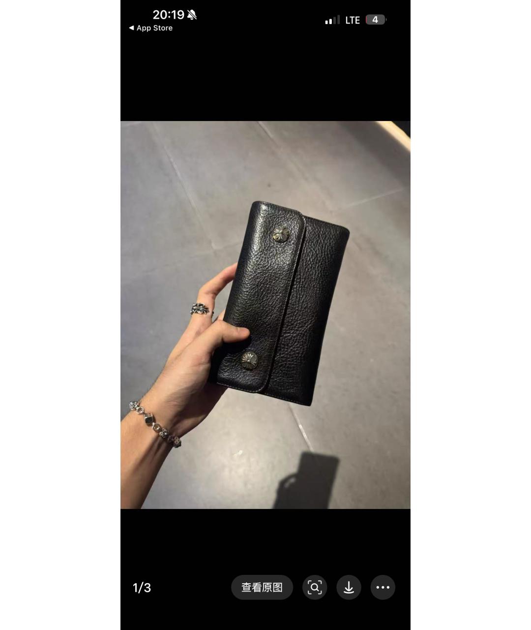 CHROME HEARTS Черный кожаный кошелек, фото 8