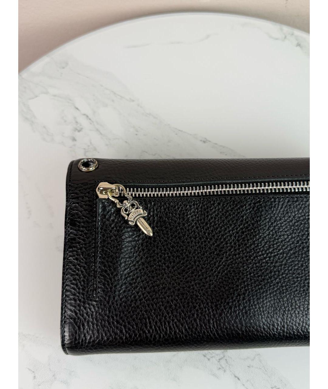 CHROME HEARTS Черный кожаный кошелек, фото 7