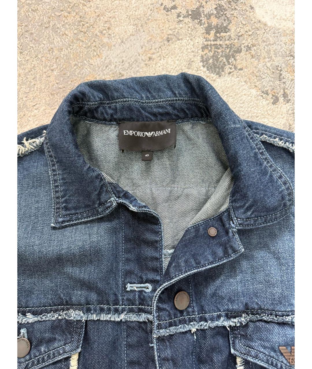 EMPORIO ARMANI Синяя деним куртка, фото 3