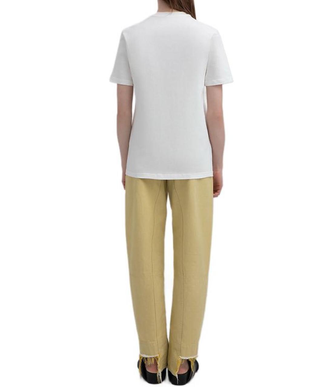 JIL SANDER Белая хлопковая футболка, фото 3