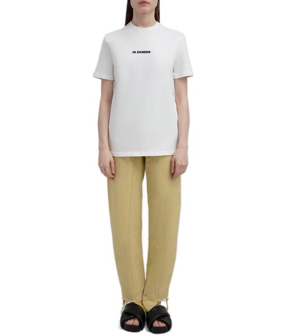 JIL SANDER Белая хлопковая футболка, фото 2