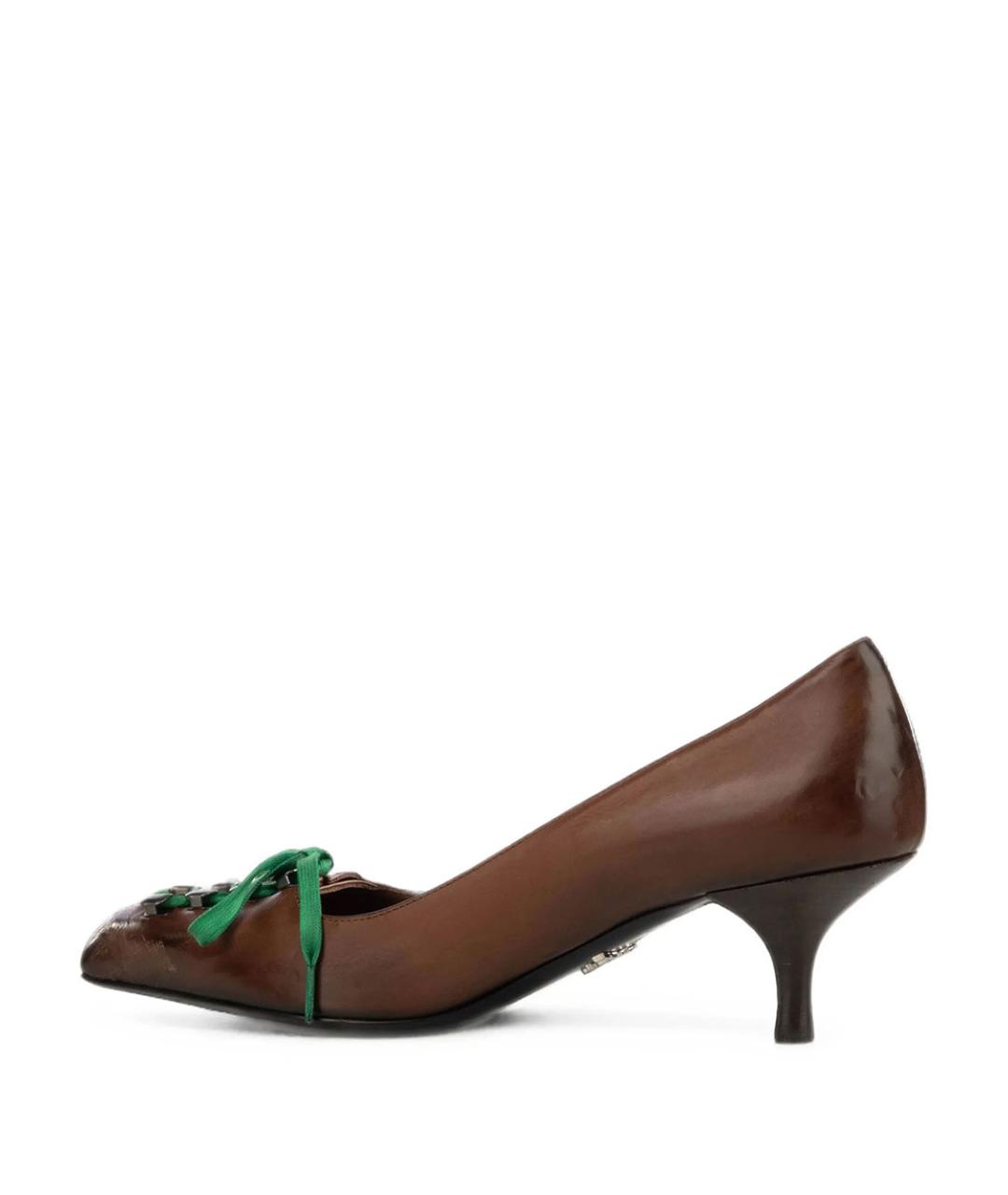 PRADA Коричневые кожаные туфли, фото 3