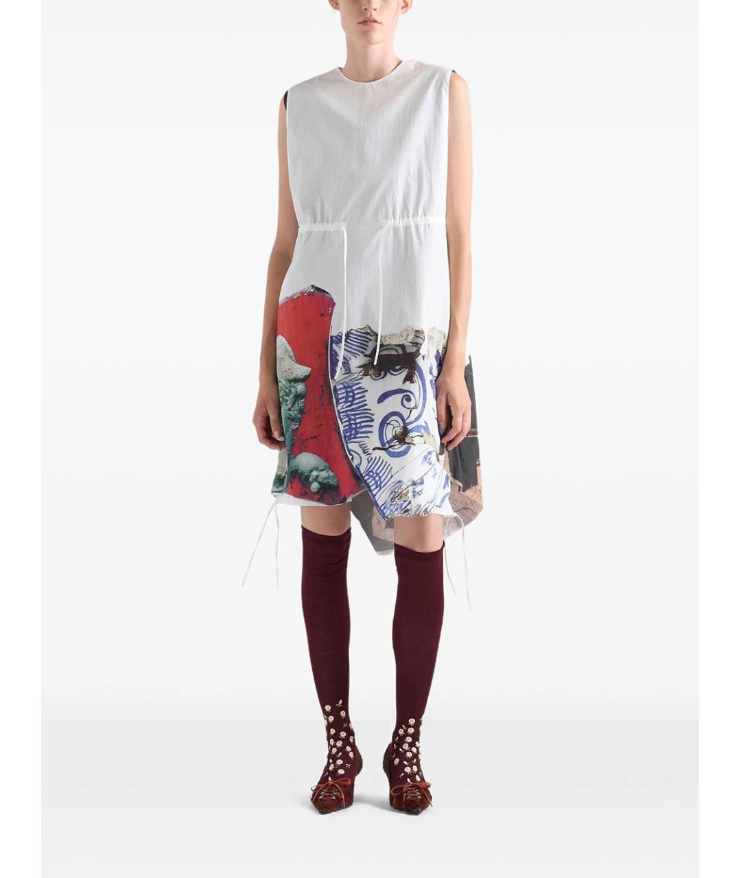 PRADA Белое хлопковое повседневное платье, фото 2