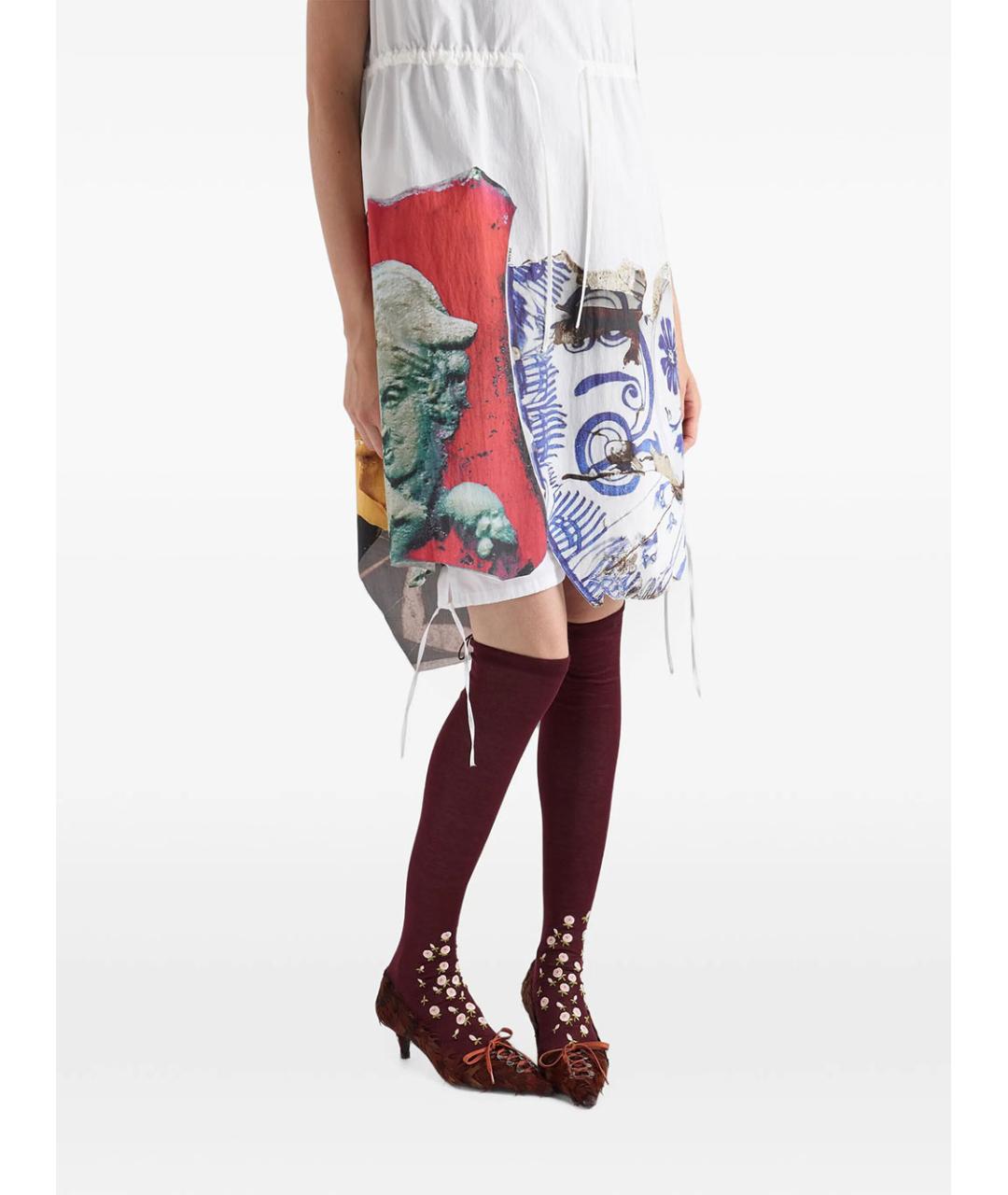 PRADA Белое хлопковое повседневное платье, фото 3