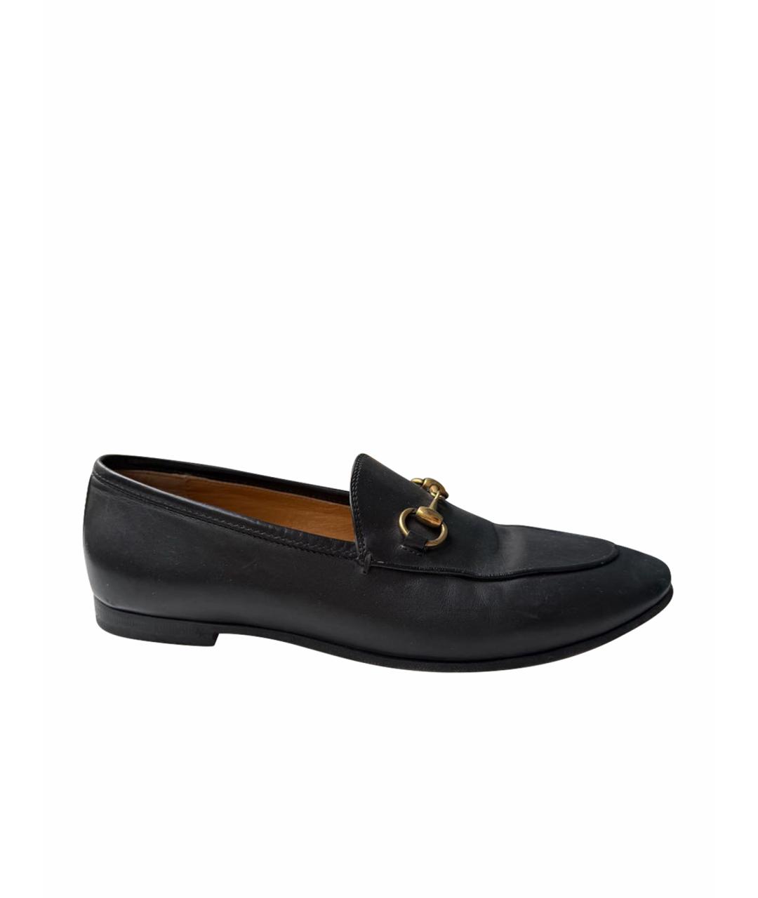 GUCCI Черные кожаные лоферы, фото 1