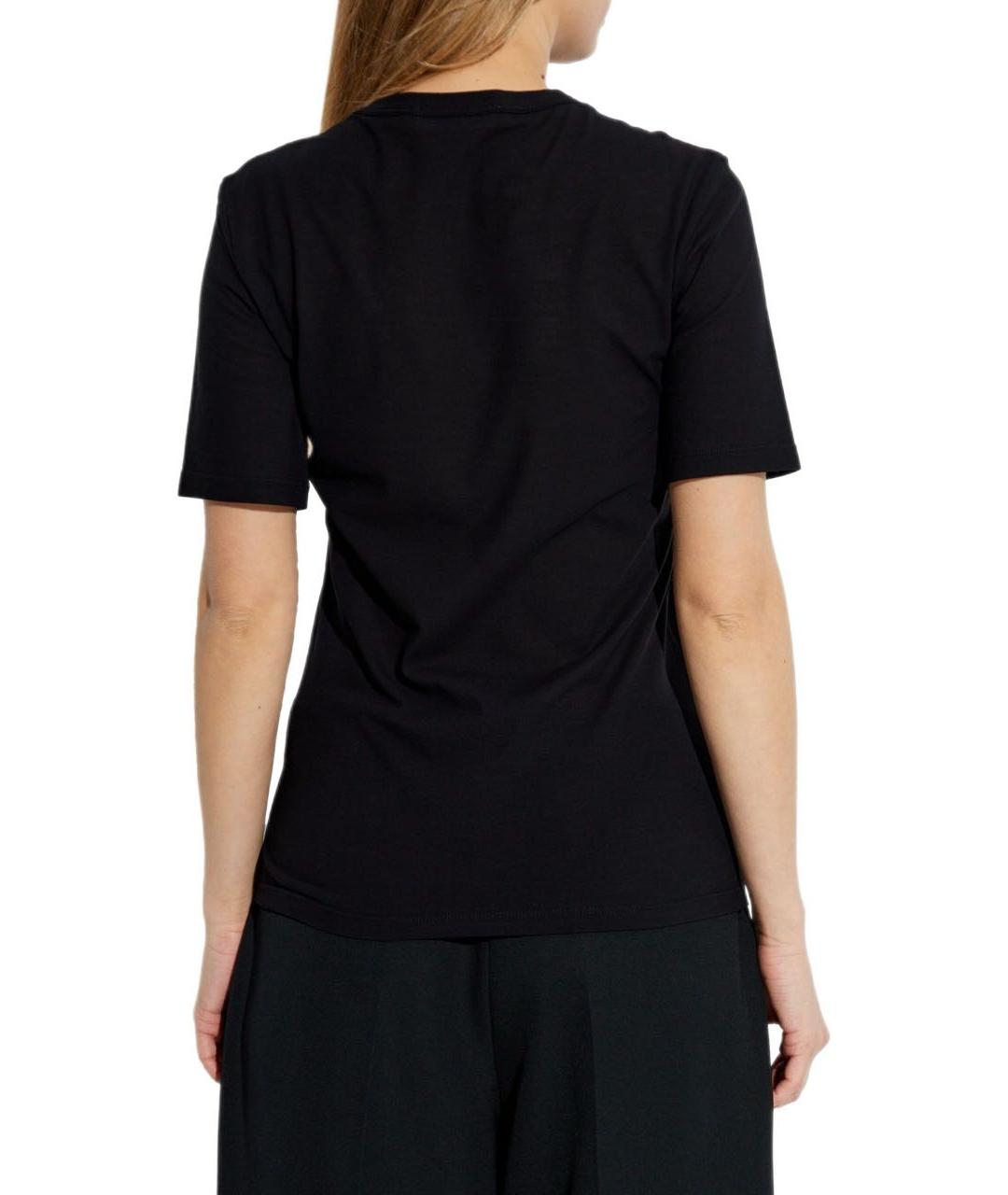 JIL SANDER Черная хлопковая футболка, фото 3