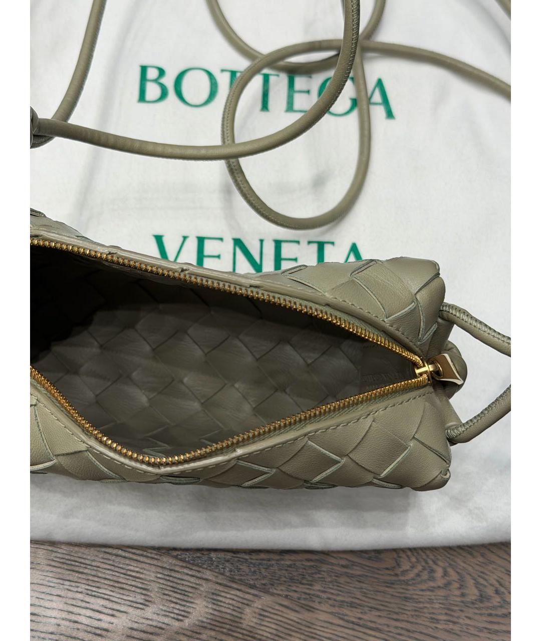 BOTTEGA VENETA Хаки кожаная сумка через плечо, фото 6