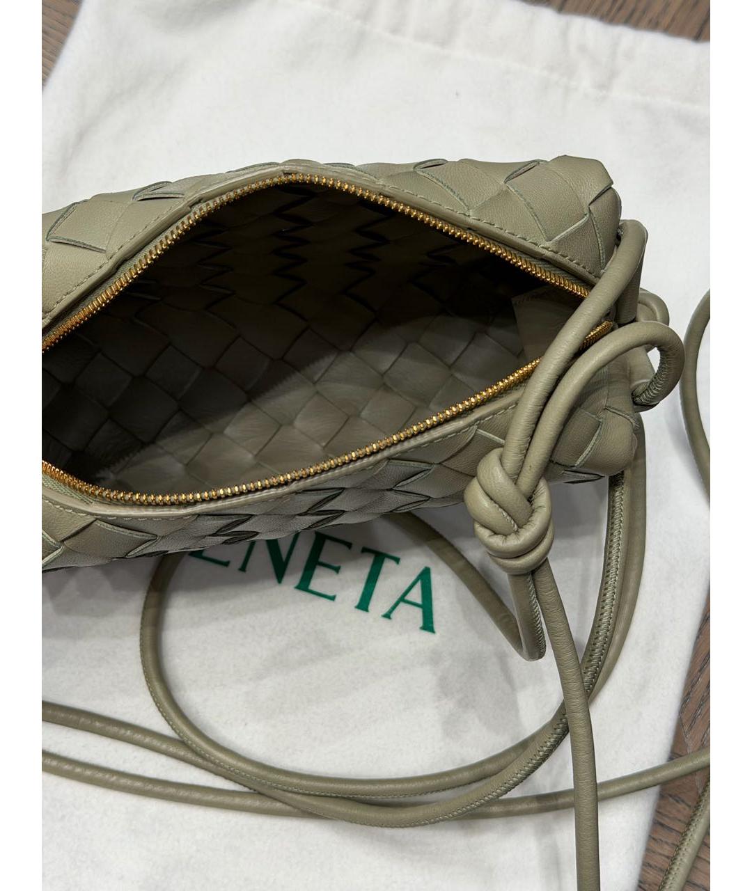 BOTTEGA VENETA Хаки кожаная сумка через плечо, фото 5