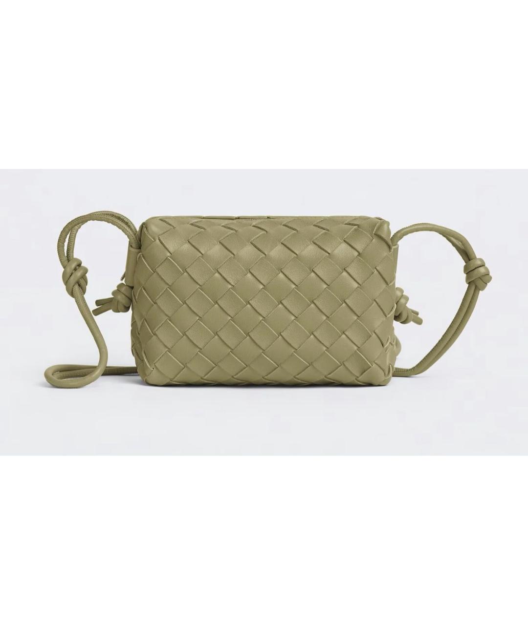BOTTEGA VENETA Хаки кожаная сумка через плечо, фото 7