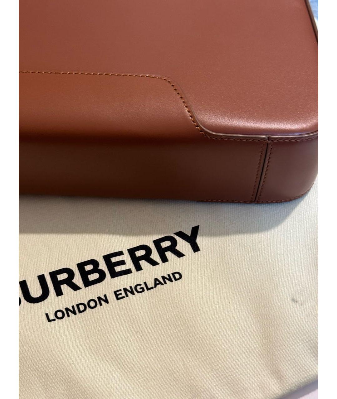 BURBERRY Коричневая кожаная сумка через плечо, фото 8