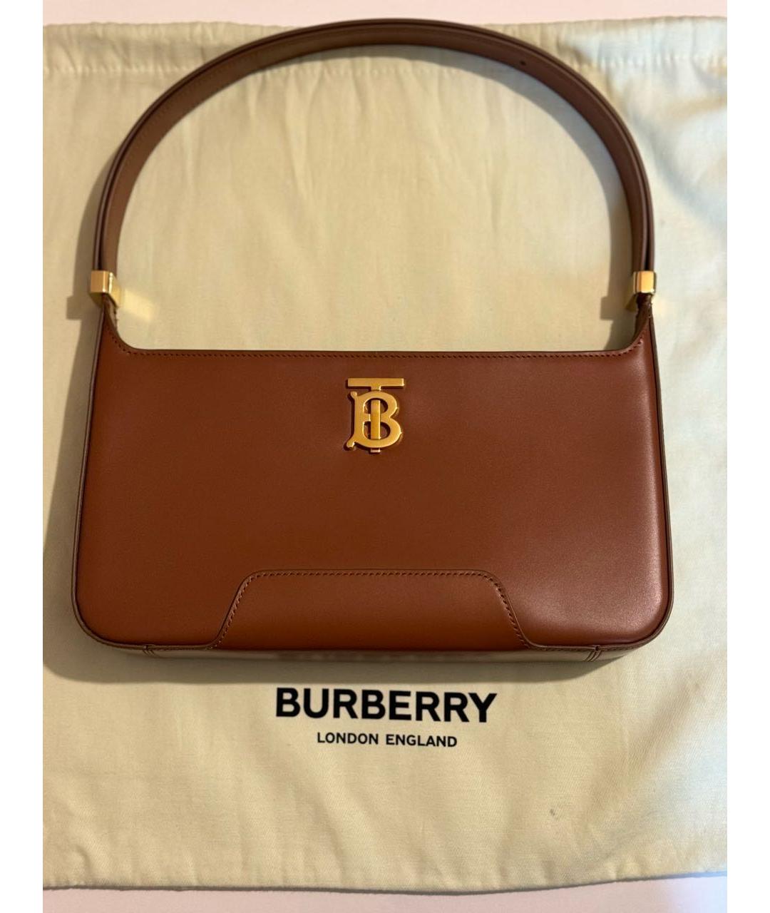 BURBERRY Коричневая кожаная сумка через плечо, фото 9