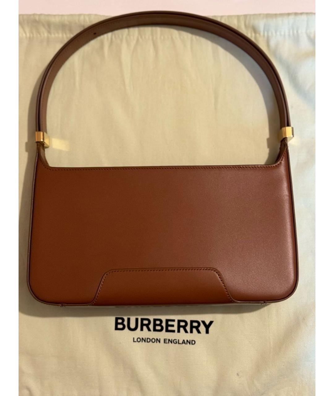 BURBERRY Коричневая кожаная сумка через плечо, фото 3