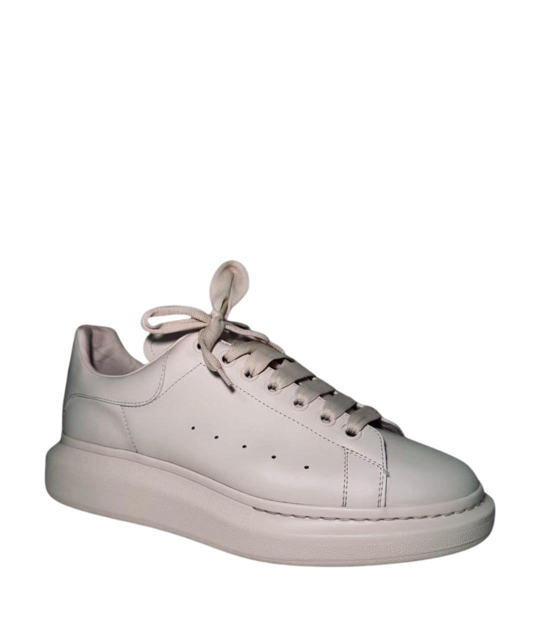ALEXANDER MCQUEEN Бежевые кожаные низкие кроссовки / кеды, фото 1