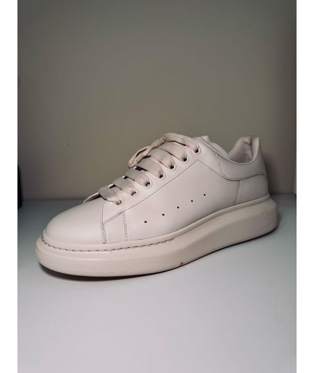 ALEXANDER MCQUEEN Бежевые кожаные низкие кроссовки / кеды, фото 6