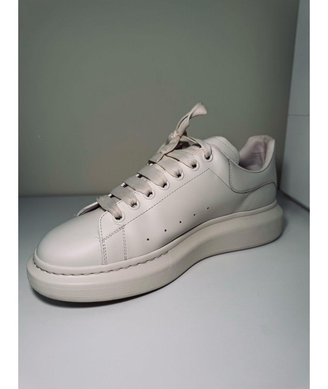 ALEXANDER MCQUEEN Бежевые кожаные низкие кроссовки / кеды, фото 7