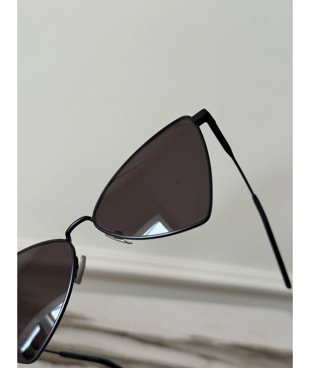 SAINT LAURENT Черные металлические солнцезащитные очки, фото 6