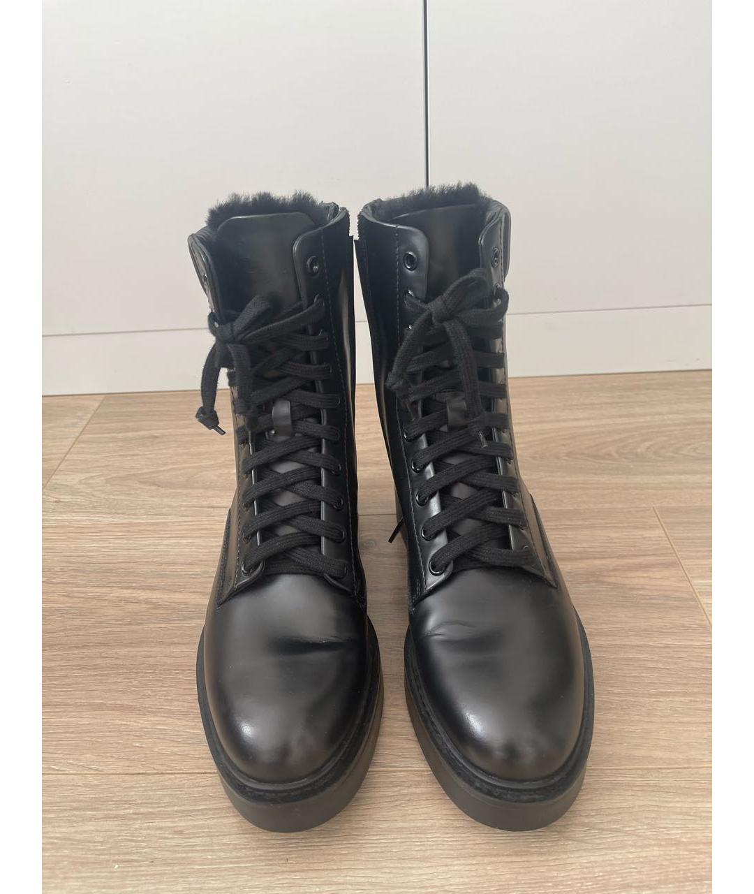 SANTONI Черные кожаные ботинки, фото 3