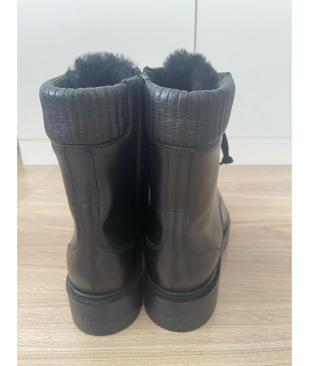 SANTONI Черные кожаные ботинки, фото 4