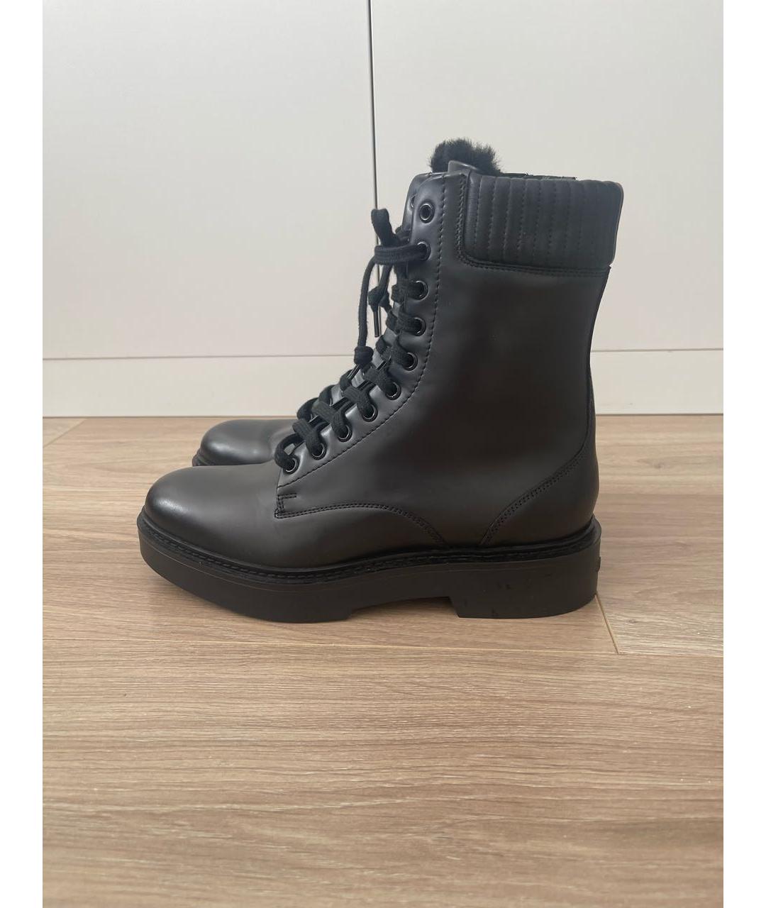 SANTONI Черные кожаные ботинки, фото 5