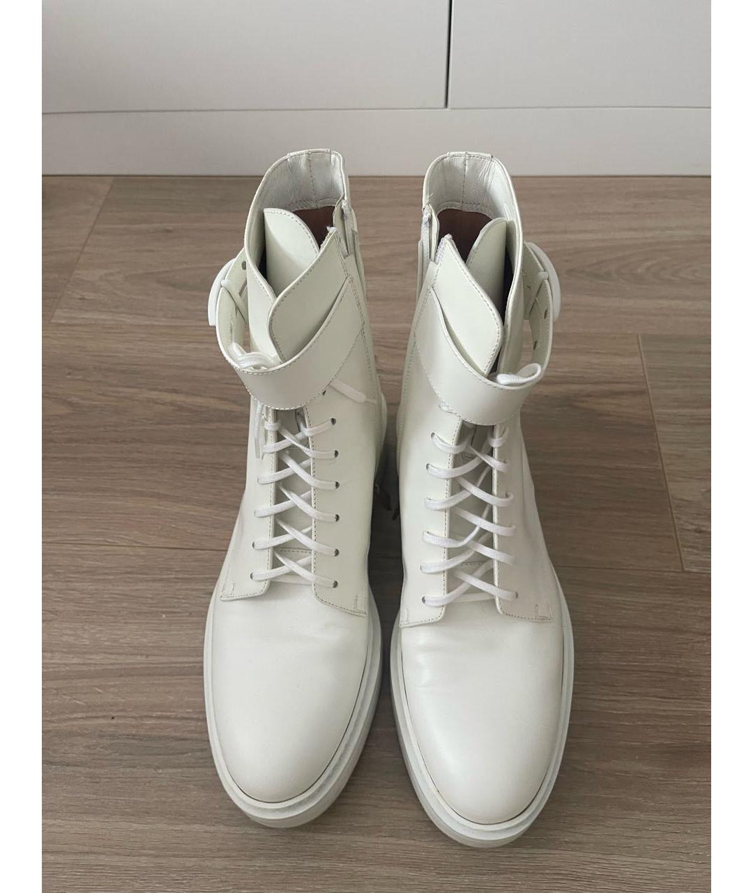 SANTONI Белые кожаные ботинки, фото 2