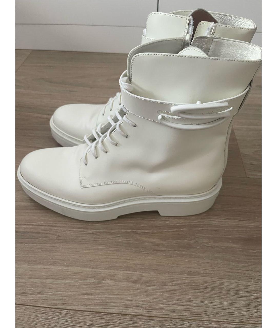 SANTONI Белые кожаные ботинки, фото 3