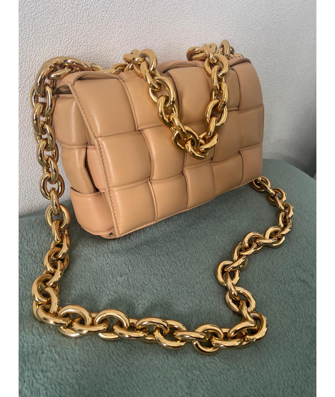BOTTEGA VENETA Бежевая кожаная сумка через плечо, фото 2