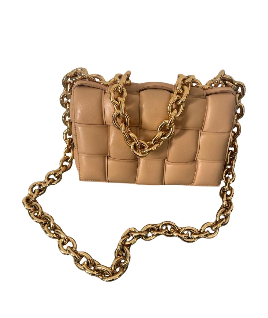 BOTTEGA VENETA Бежевая кожаная сумка через плечо, фото 1