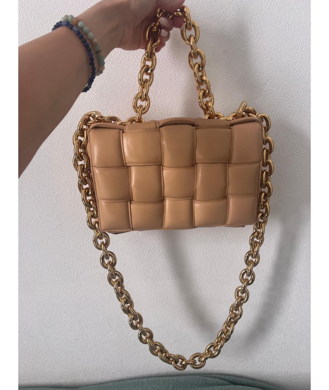 BOTTEGA VENETA Бежевая кожаная сумка через плечо, фото 3