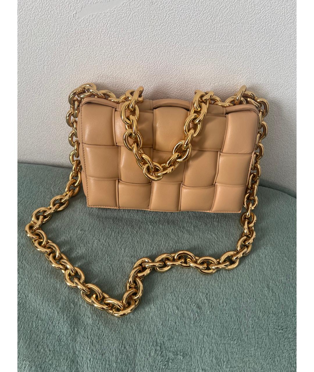 BOTTEGA VENETA Бежевая кожаная сумка через плечо, фото 10