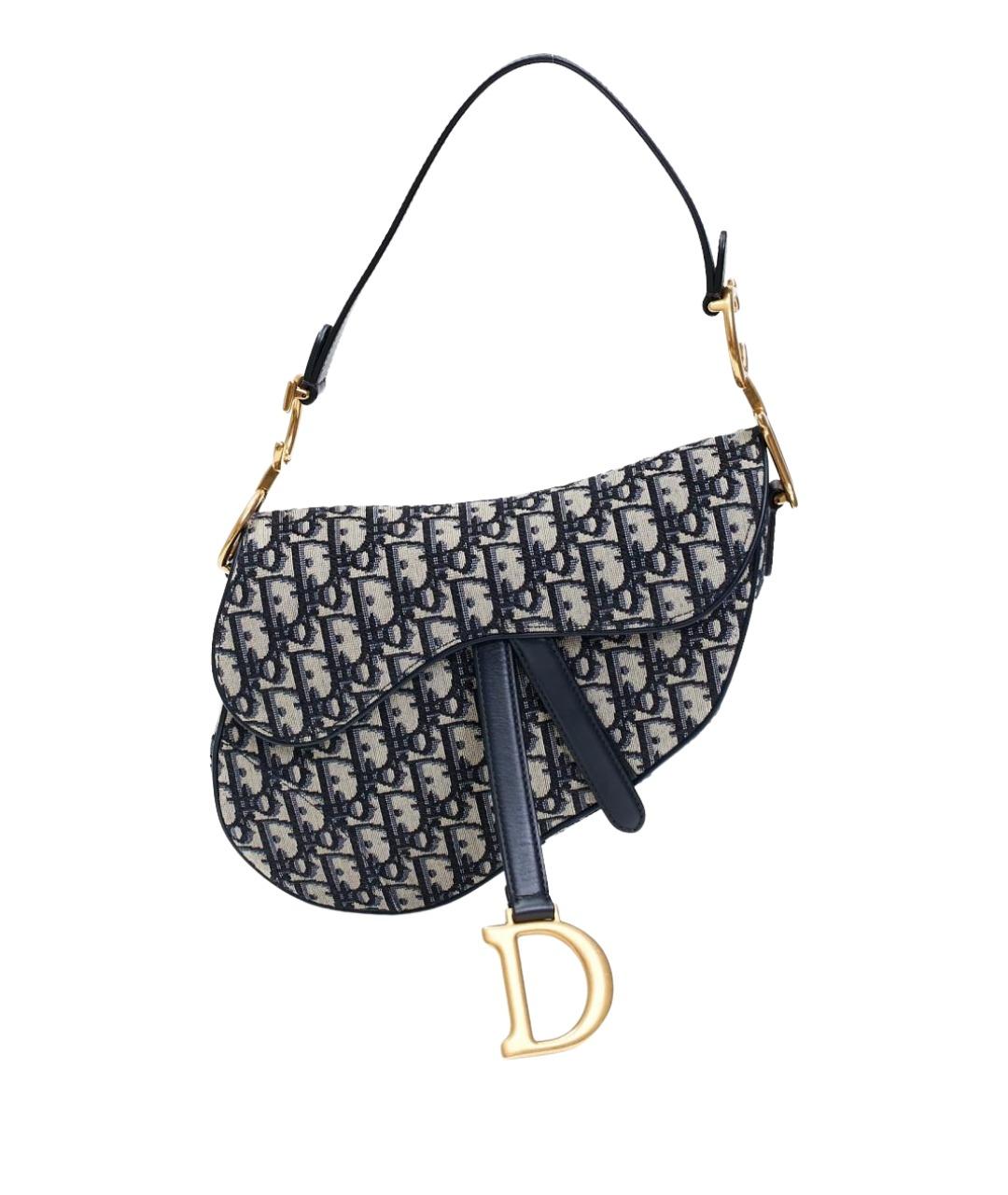 CHRISTIAN DIOR Серая жаккардовая сумка с короткими ручками, фото 1