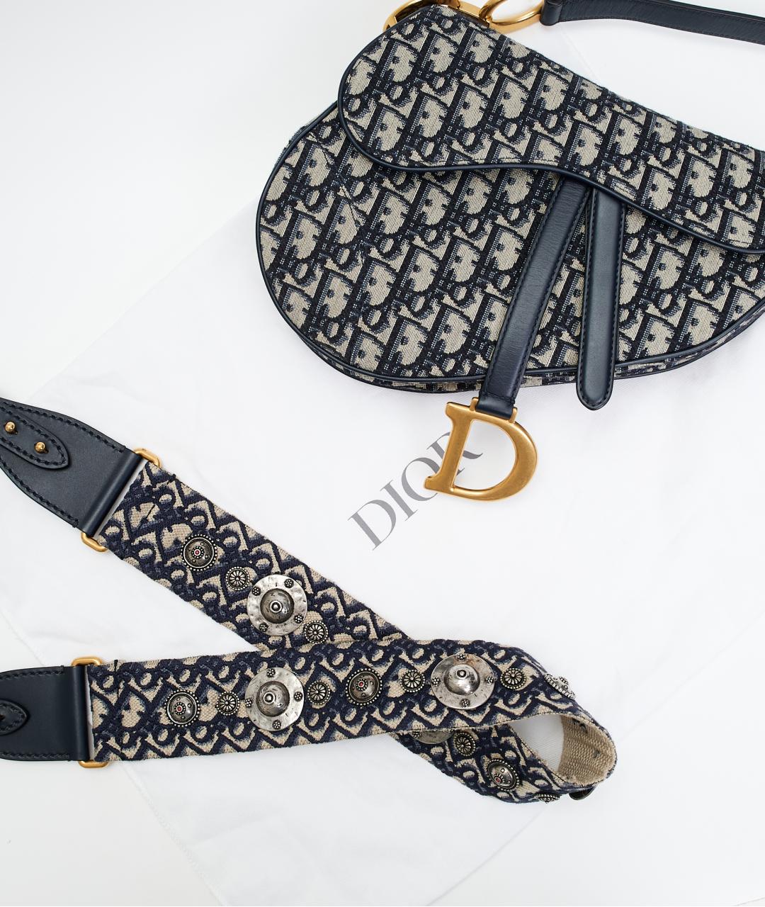 CHRISTIAN DIOR Серая жаккардовая сумка с короткими ручками, фото 7